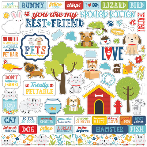 Echo Park - Pets - 12x12 Element Sticker Sheet
