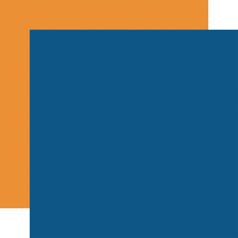 Echo Park - Pets - 12x12 Single Sheet - Coordinating Solids - Dk Blue/Orange