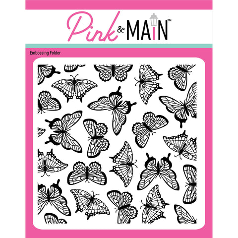 Pink & Main - 6x6 Embossing Folder - Pretty Butterflies