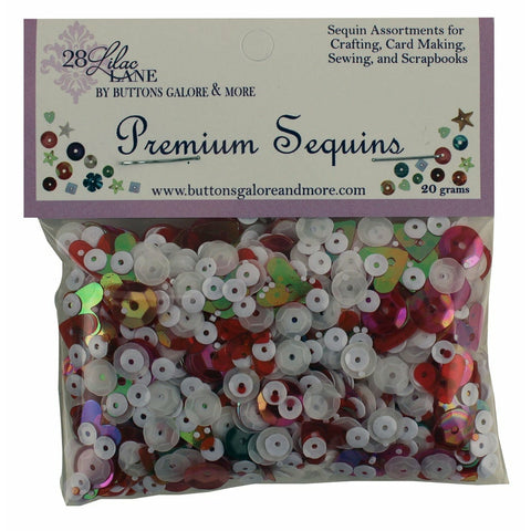 Buttons Galore & More - Shaker Embellishments - Sequin in Cello Bags - Valentine Sequins / PS700