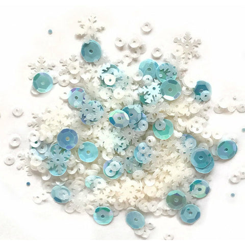 Buttons Galore & More - Shaker Embellishments - Sequin in Cello Bags - Snowflake Sequins PS711