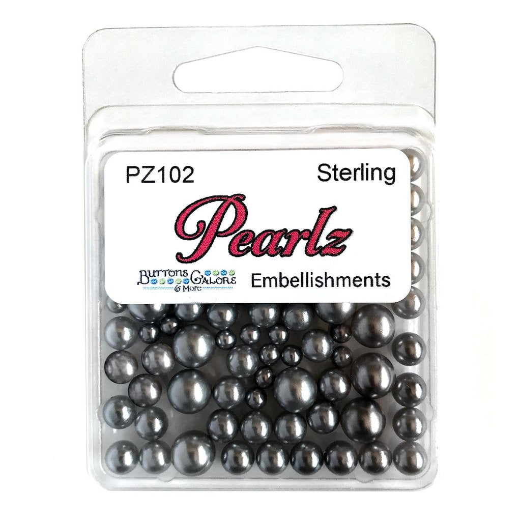 Buttons Galore & More - Shaker Embellishments - Pearlz - Sterling/PZ102
