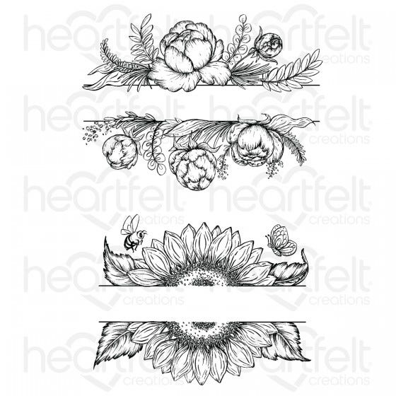 Heartfelt Creations - Floral Banners - Stamp Set - Peony & Sunflower Banner / 3970**