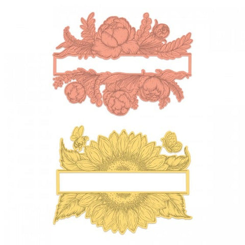 Heartfelt Creations - Floral Banners - Die Set - Peony & Sunflower Banner / 7378**