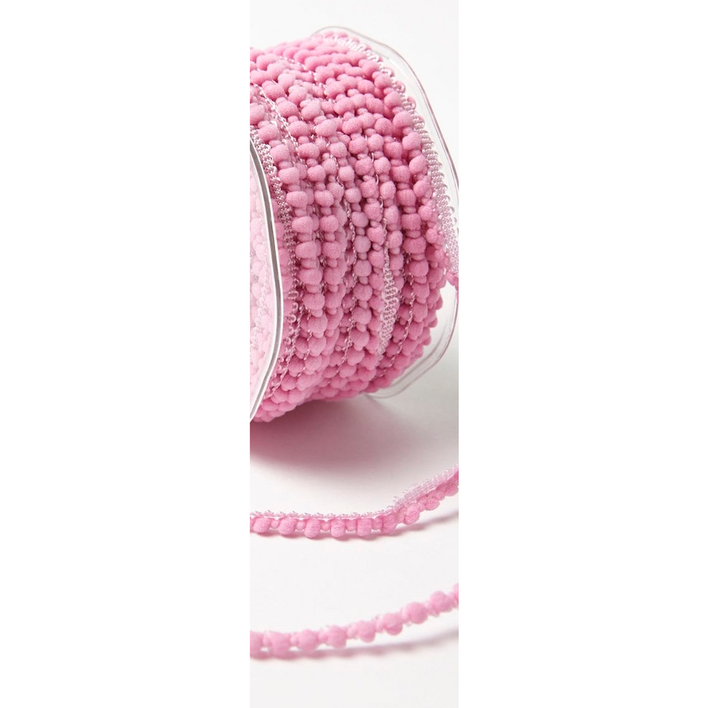 Ribbon - Mini Pom Pom - 3/8 Inch - Pink