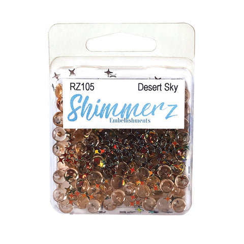 Buttons Galore & More - Shaker Embellishments - Shimmerz - Desert Sky/RZ105