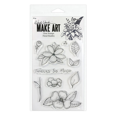 Ranger - Wendy Vecchi - MAKE ART - Photopolymer Stamp Set / Floral Doodles