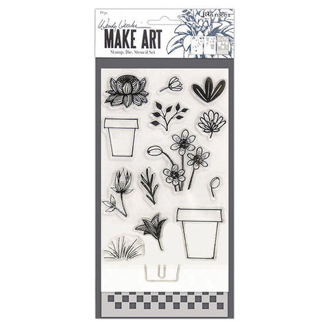 Ranger - Wendy Vecchi - Stamp, Die & Stencil Set - Flower Pot
