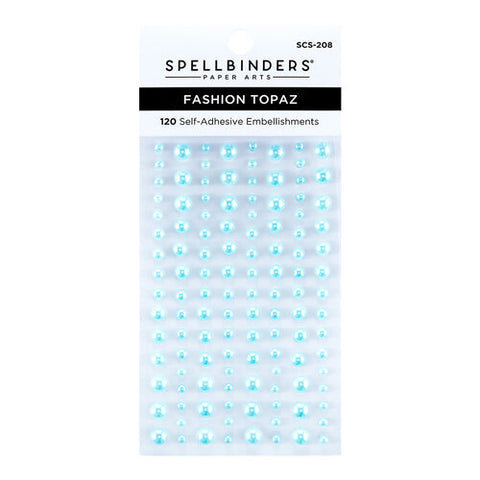 Spellbinders - Embellishments - Pearl Dots - Self Adhesive / Fashion Topaz