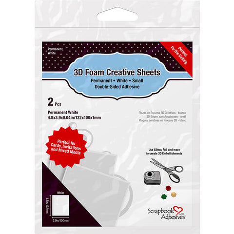 Scrapbook Adhesives - Crafty 3D Foam Creative Sheets  - White Small