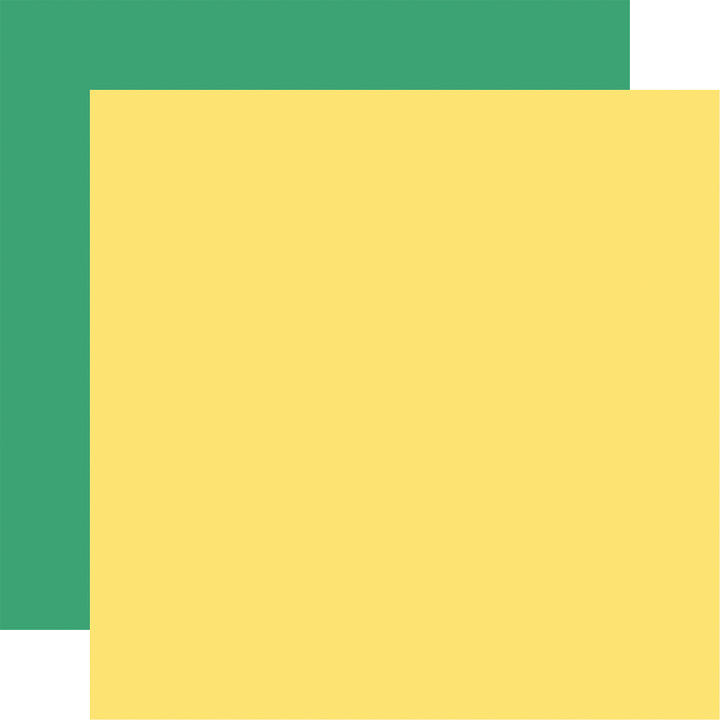 Echo Park - Sun Kissed - 12x12 Single Sheet - Coordinating Solids - Yellow/Green