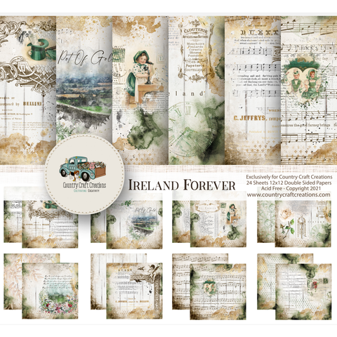 Country Craft Creations - Ireland Forever - 12x12 Cotton Bristol 16 Sheets.