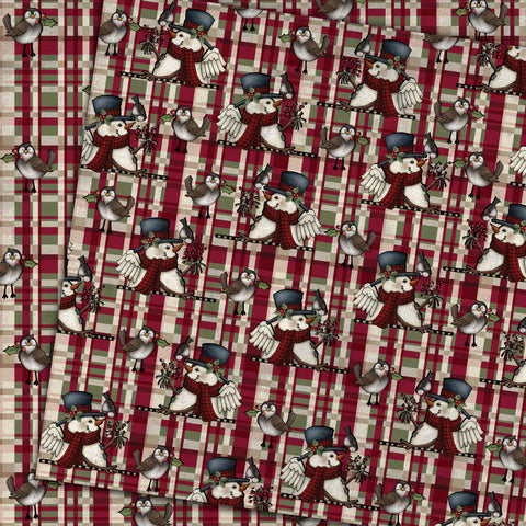 Country Craft Creations - Snowman & Friends - 8x8 - Cotton Bristol