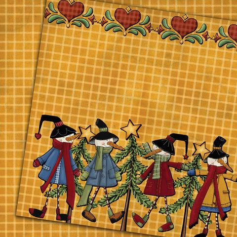 Country Craft Creations - Snowman & Friends - 8x8 - Cotton Bristol