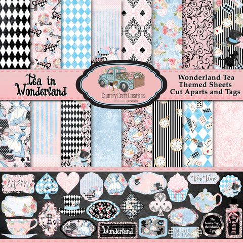 Country Craft Creations - Tea in Wonderland  12x12 - 28 sheets / collection