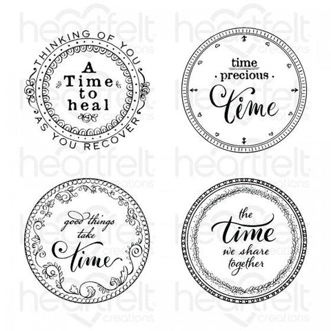 Heartfelt Creations - Moments In Time - Timepiece Sentiments - Cling Stamp Set / 3973**