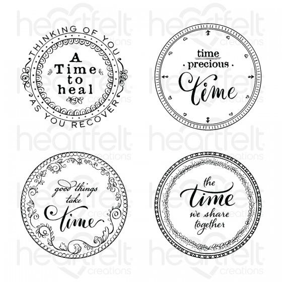Heartfelt Creations - Moments In Time - Timepiece Sentiments - Cling Stamp Set / 3973**