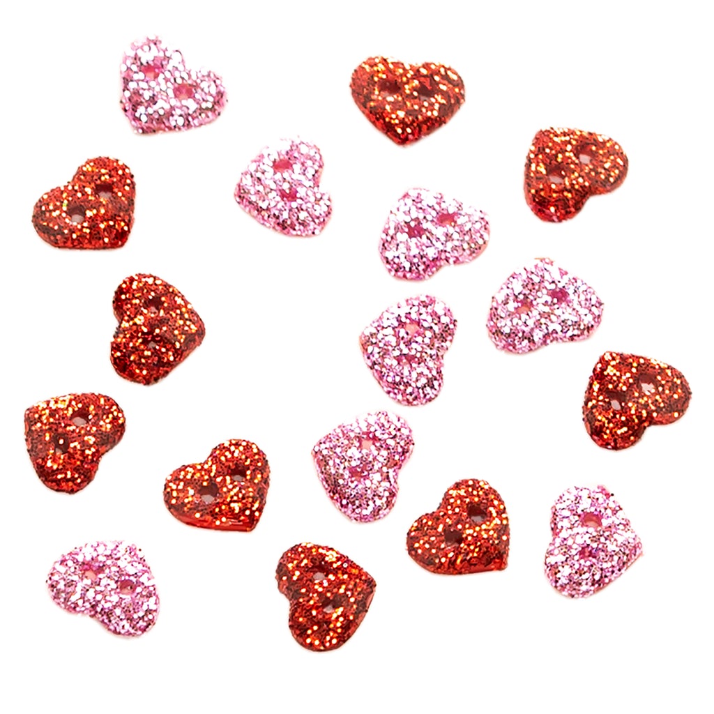Buttons Galore & More - Buttons - Tiny Glitter Hearts