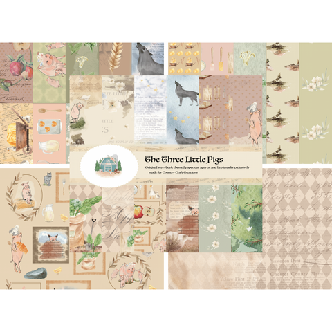 Country Craft Creations - The Three Little Pigs - 24 - 8x8 sheets  - Cotton Bristol