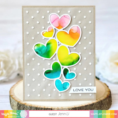 Waffle Flower - Die - Outlined Hearts