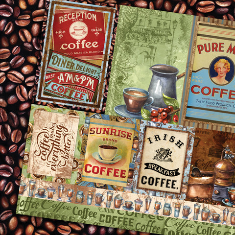 Country Craft Creations - What's Brewing - 20 8x8 sheets  - Cotton Bristol