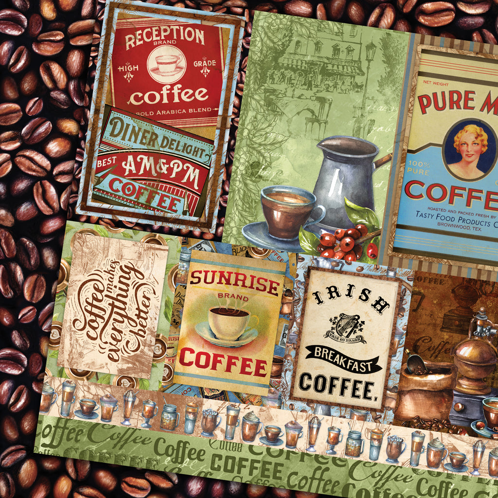 Country Craft Creations - What's Brewing - 20 12x12 sheets  - Cotton Bristol