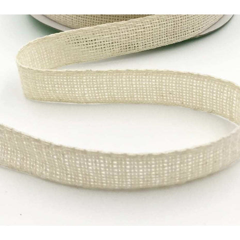 Ribbon - 3/4 inch Soft Open Weave Ribbon with Woven Edge / Ivory
