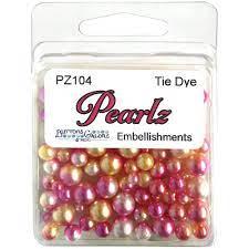 Buttons Galore & More - Shaker Embellishments - Pearlz - Tie Dye/PZ104