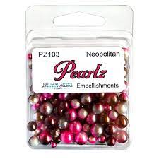 Buttons Galore & More - Shaker Embellishments - Pearlz - Neapolitan/PZ103