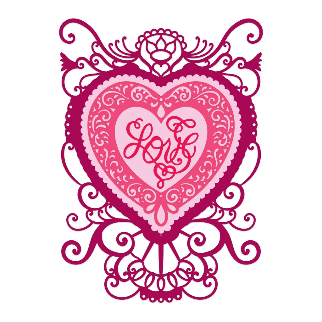 Heartfelt Creations - Friendship Rose Collection - Decorative Heart Die 7430**