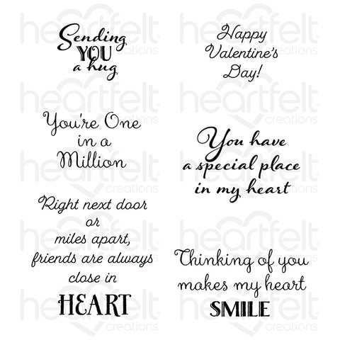 Heartfelt Creations - Friendship Rose Collection - Friendship Sentiment Cling Stamp Set / 31007**