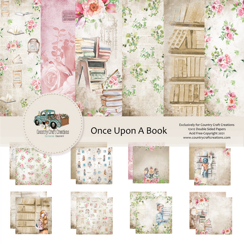 Country Craft Creations - Once Upon a Book - 28 8x8  sheets  - Cotton Bristol