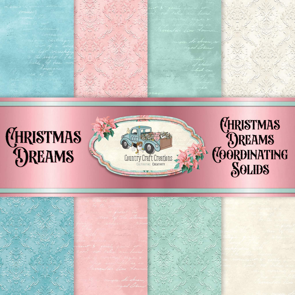 Country Craft Creations - Christmas Dreams -  COORDINATING Cardstock 8 sheets of 12x12