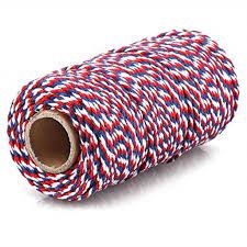 Baker’s Twine - Twisted Ribbon - Red, White, Blue / sold by the yard