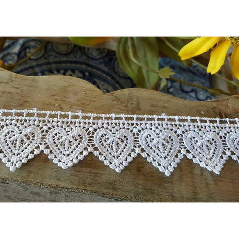 Lace - 2” Crochet Heart / White